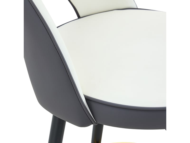 Tabourets de bar pivotants 360° – lot de 2, sièges bicolores gris foncé et blanc, rembourrés pu, confortables - Conforama D