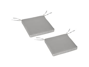 Lot de 2 coussins de chaise fauteuil de jardin coussins d'assise déhoussables rembourrage 5 cm polyester gris clair