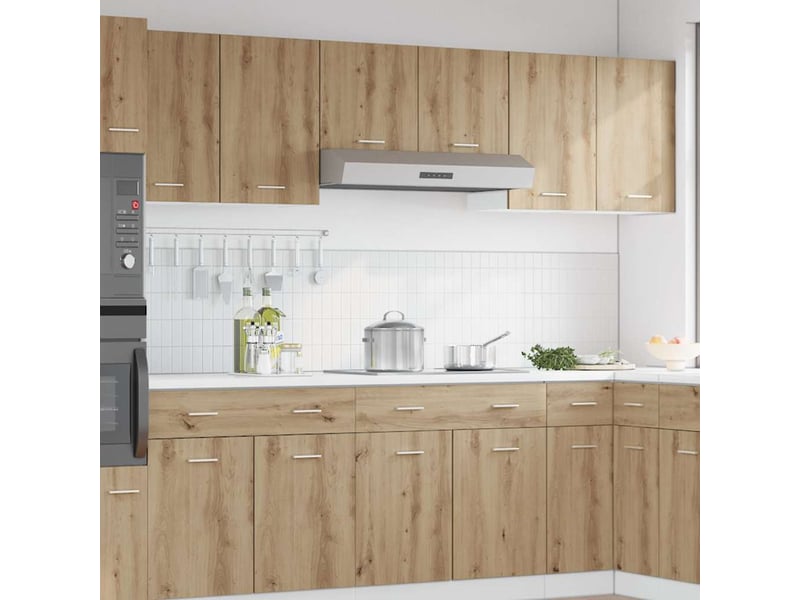 Meuble de rangement, armoires suspendues chêne artisanal 50x31x60cm bois d'ingénierie - Conforama C