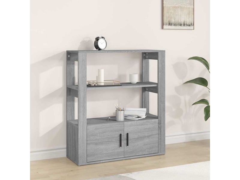  Buffet - bahut - meuble de rangement sonoma gris 80x30x90 cm bois d'ingénierie  - Conforama B