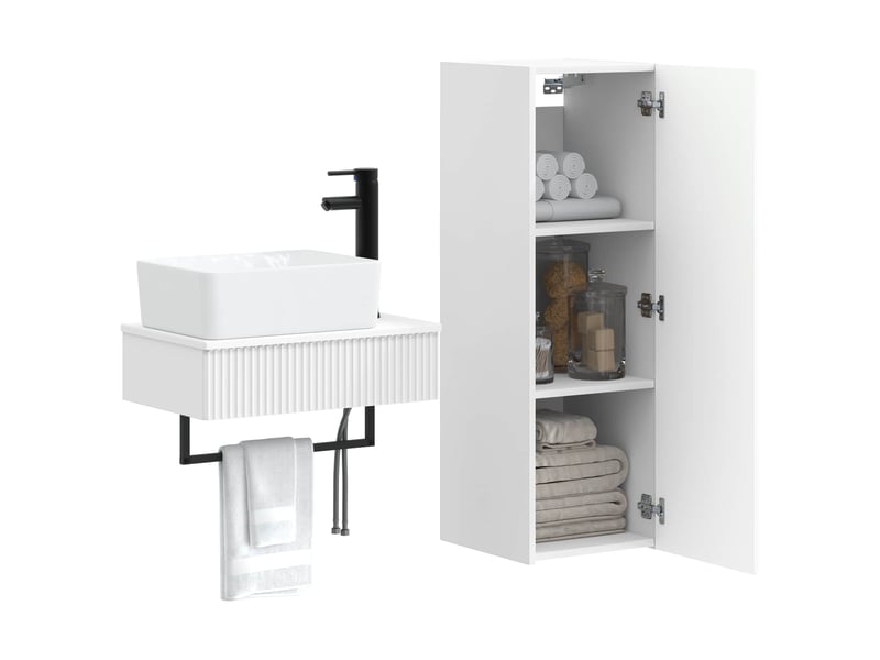 Ensemble de mobilier de salle de bain 2 pcs blanc shl3790  - Conforama C