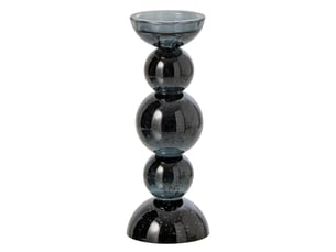 Bougeoir boules en verre dimitri 27cm bleu pétrole