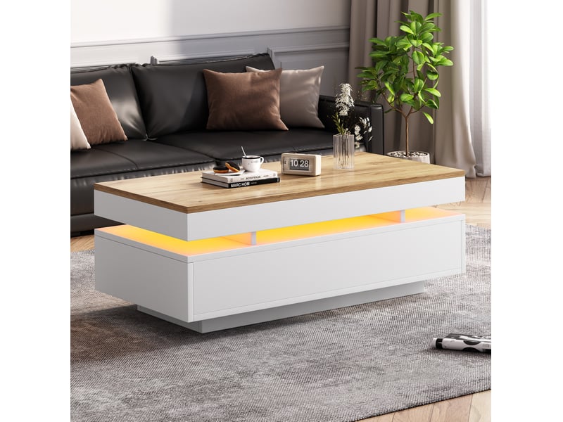 Table basse led 2 tiroirs 100 x 50 cm evryae - Conforama B