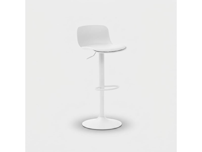  Lot de 2 tabourets de bar hauts pivotants et réglables samoa - blanc  - Conforama C