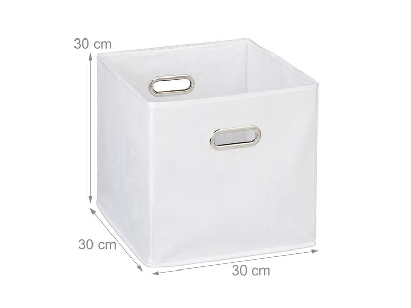  Lot de 2 boîtes de rangement pliables pratiques pour linge jouets salle de bain 30 x 30 x 30 cm en polyester blanc 13_0007599  - Conforama B