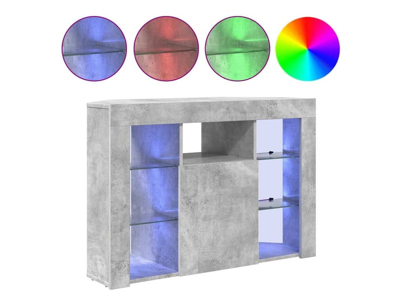  Meuble tv led d'angle 100x40x68cm gris béton bois d'ingénierie  - Conforama D