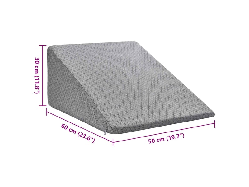  Coussin pour les jambes, oreiller 60 x 50 x 30 cm doux gris cf56580  - Conforama E