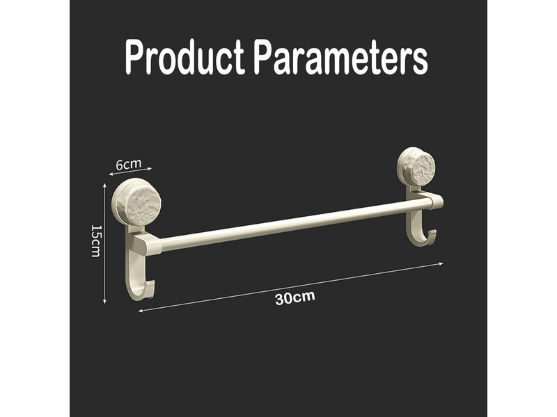  Porte-serviettes à ventouse, porte-serviettes de rangement de salle de bain sans perforation, blanc crème 30 cm XLH-LJY-002159JY - Conforama B