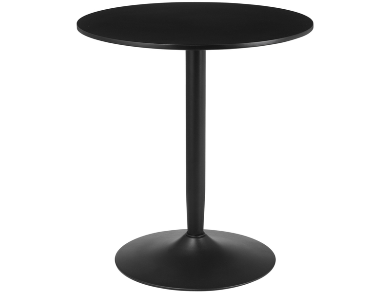  Table de salle à manger ronde pour 2 personnes avec pied central antidérapant, noire pour petits espaces, ø70 × 75 cm  - Conforama A