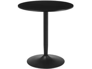 Table de salle à manger ronde pour 2 personnes avec pied central antidérapant, noire pour petits espaces, ø70 × 75 cm