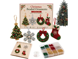 Kit créatif bracelet de noël diy, perles abs avec motifs sapin flocon et couronne, loisirs créatifs pour adultes et ados, noël