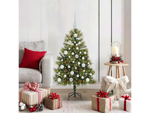 Sapin de noël artificiel, arbre de noël avec branches pliables et cônes 120 cm shl832