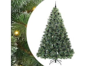 Sapin de noël artificiel, arbre de noël avec 300 led vert 240 cm pe et pvc shl3351