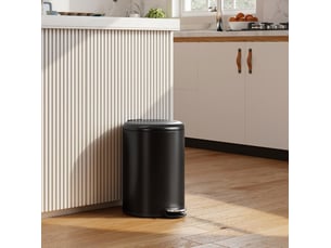 Poubelle de cuisine 20 l 36 x 30 x 44 cm noire en métal, pédale et seau amovible
