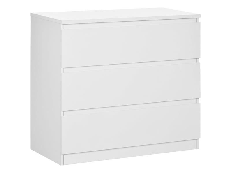  Commode 3 tiroirs, meuble de rangement épuré pour chambre, 80l x 39p x 73h cm, intérieur  - Conforama B