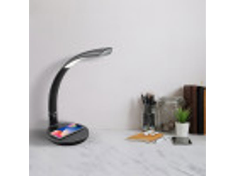 Fabrilamp alabastro lampe de bureau led noirchrome 7 w 560 lm, charge qi, tactile et dimmable 139371009 - Conforama D