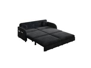 Canapé droit convertible <strong></strong> <strong>Fay Lum</strong> 2 places Tissu noir