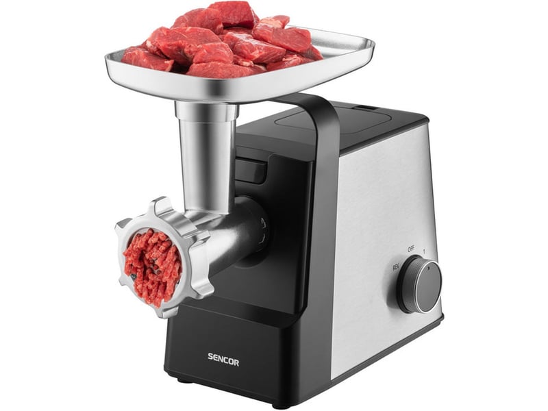  Hachoir electrique a viande 2100 w sencor smg 7400ss 3 grilles 358 mm accessoires saucisses kubbe 41023782 - Conforama E