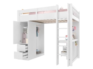 Lit mezzanine 90x200 cm SEYAKANY coloris blanc