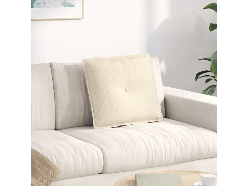 Coussin de dos, coussin de dossier crème 50 x 45 cm tissu en velours côtelé cf54632 - Conforama B