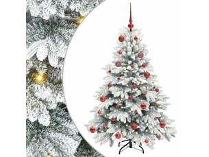 Sapin de noël - arbre de noël artificiel avec 150 led blanc 150 cm pe et pvc