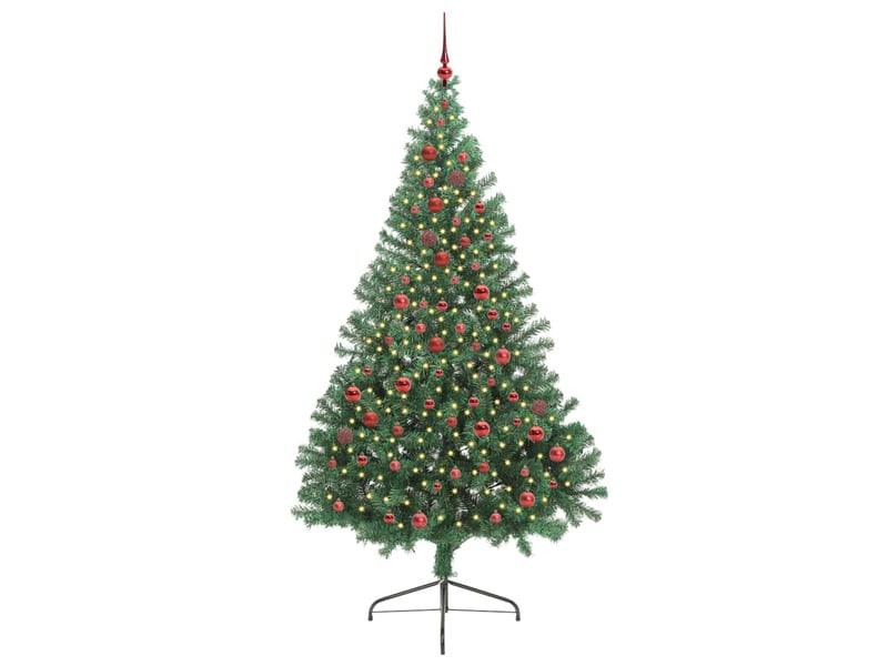 Sapin de noël artificiel, arbre de noël pré-éclairé vert 210 cm pvc shl3002 - Conforama C
