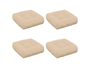 Lot de 4 coussins de siège, coussins d'assise vianen 100 % polyester crème cf60654