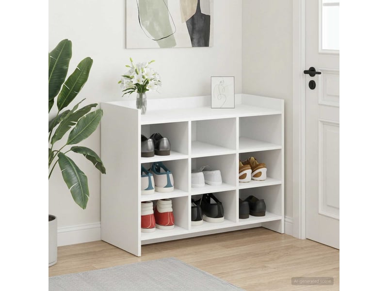  Meuble à chaussure, cabinet à chaussures blanc 85x39,5x70 cm bois d'ingénierie  - Conforama B