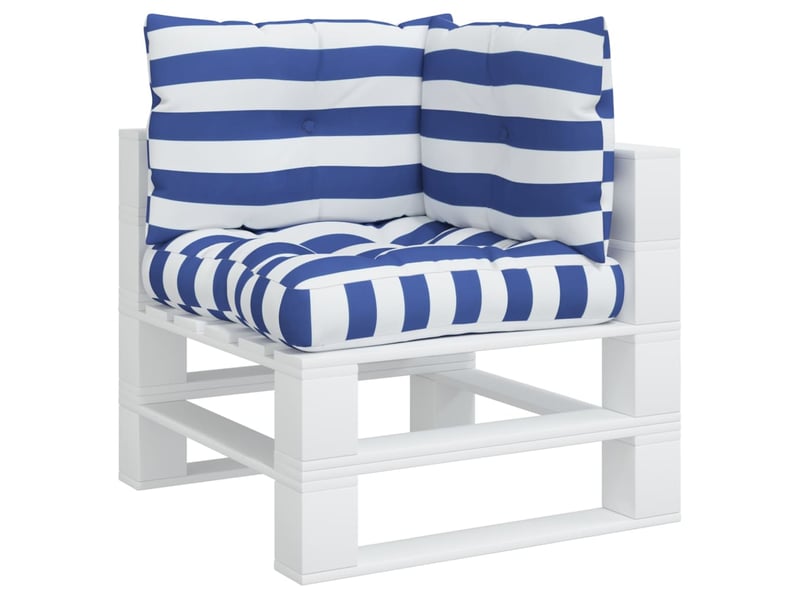  Lot de 3 coussins de palette, coussins de canapé rayures bleuesblanches cf59697  - Conforama C