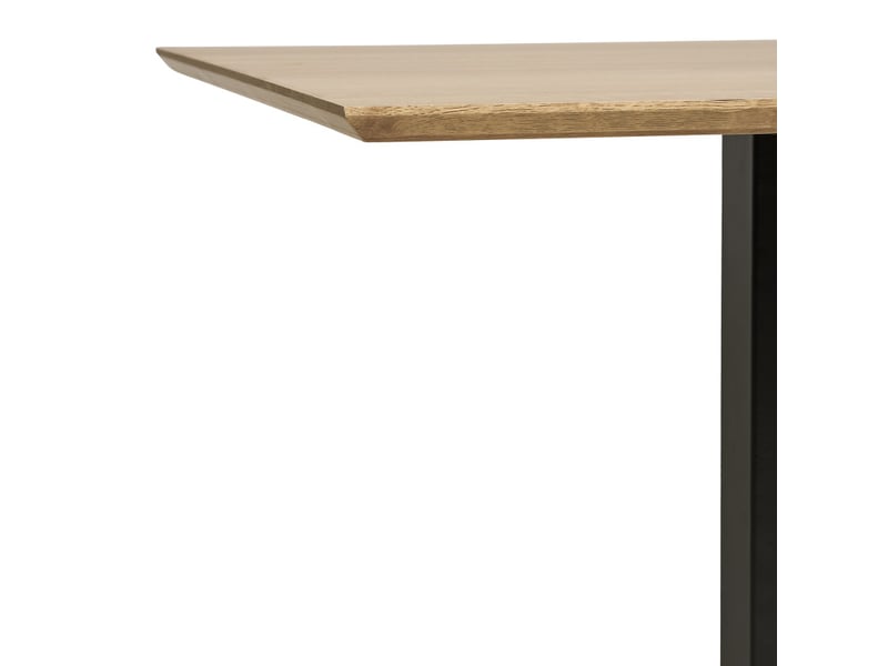 Fado-table de café 2 personnes décor bois et acier 70x70 cm  - Conforama E