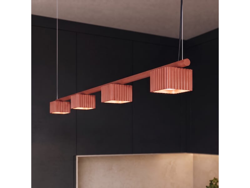 Lustre riff 4 ocre rouge gx53 aluminium moderne 208x122x10cm SL.3062 - Conforama D