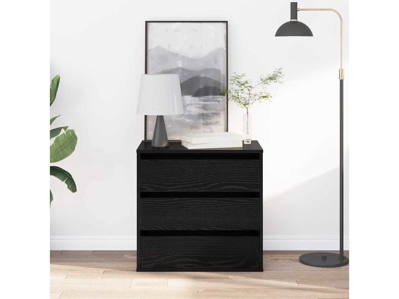 Armoire à tiroirs, commode 3-tiroir noir 61x41x58 cm - Conforama B