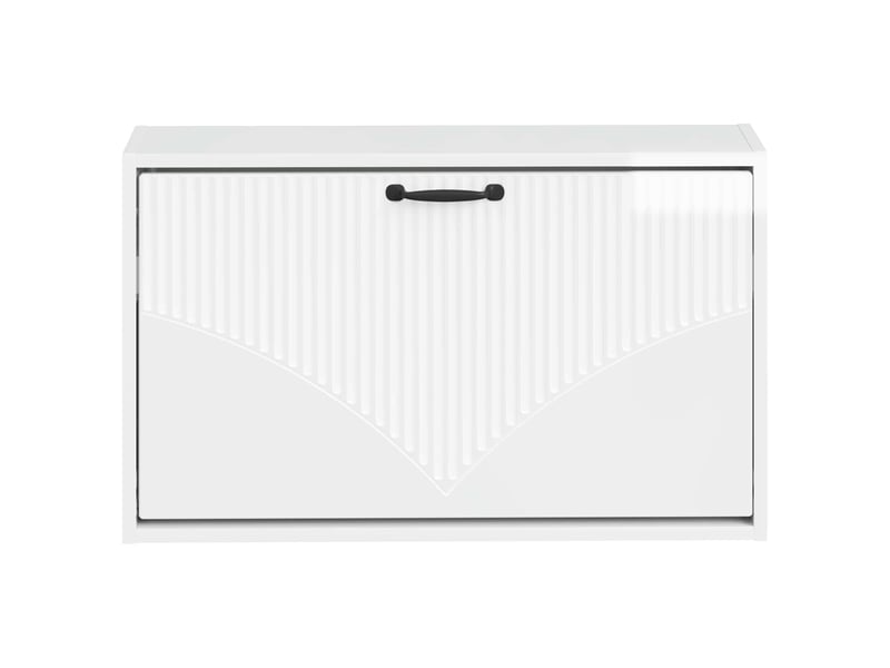  Meuble à chaussures mural, armoire à chaussures hoorn 71x17x43 cm blanc brillant  - Conforama D