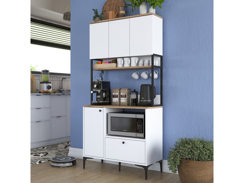  Armoire multifonction je159 - 100% melamine - blanc - 90 x 184,2 x 38 cm 893RAN4960 - Conforama B