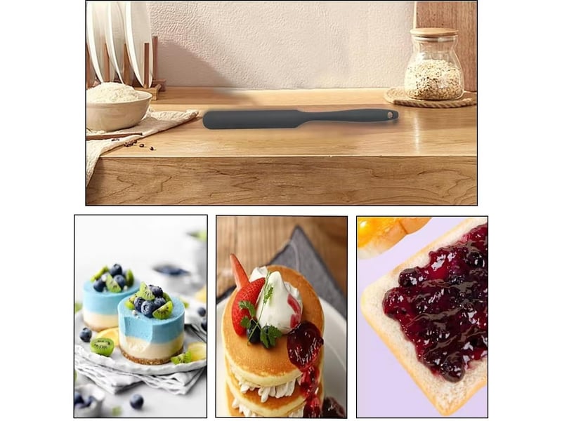  Petit grattoir long en silicone, petit grattoir à farine, spatule à confiture intégrée, grattoir à beurre, ustensiles de cuisson de gâteaux QWE000616 - Conforama C