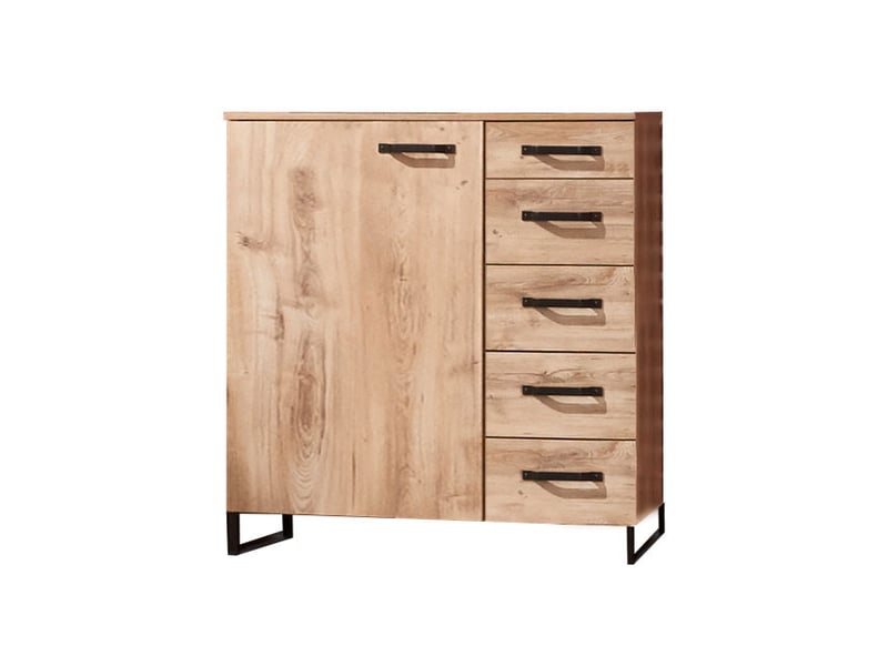  Commode industrielle 81 cm coloris chêne michigan  - Conforama A