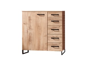 Commode 5 tiroir(s)    DELADECO  coloris beige largeur 81 cm