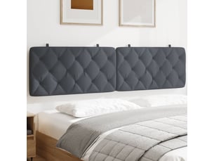 Coussin de tête de lit, coussin décoratif gris foncé 200 cm velours