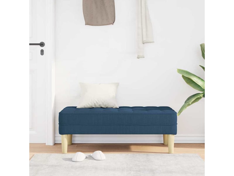  Banc chambre, banc de lit bleu 113x57x39 cm tissu  - Conforama C