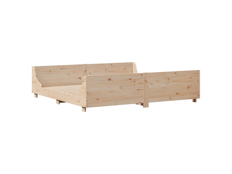  Lit double- lit adulte -  cadre de lit sans matelas 200x200 cm bois massif de pin  - Conforama B