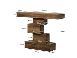 Table basse rectangulaire coloris marron MEUBLIV - 30 cmx108 cm