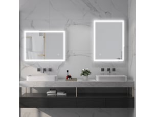 Miroir rectangulaire de salle de bain coloris argenté <strong>MIVRAY </strong> <strong></strong> - 80 cm x 60 cm