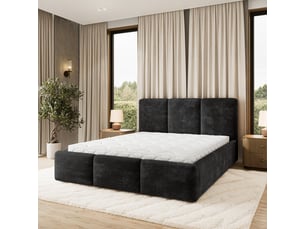 Lit coffre 140x200 cm <strong>MASSENO</strong>  <strong></strong> coloris noir