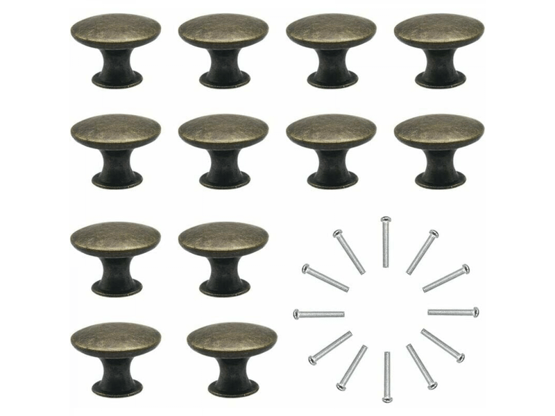  12 boutons vintage en laiton φ30mm. Pour meubles, tiroirs et armoires de cuisine, style ancien  - Conforama A
