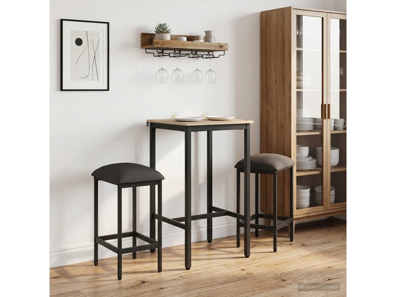  Lot de 2 tabouret de bar, chaise de bar gris foncé 40x32x74 cm shl1674  - Conforama B