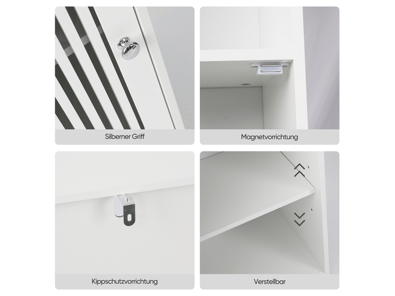  Meuble bas de salle de bain 1 porte persienne mdf blanc 36 x 30 x 86 cm W3180P518891 - Conforama D