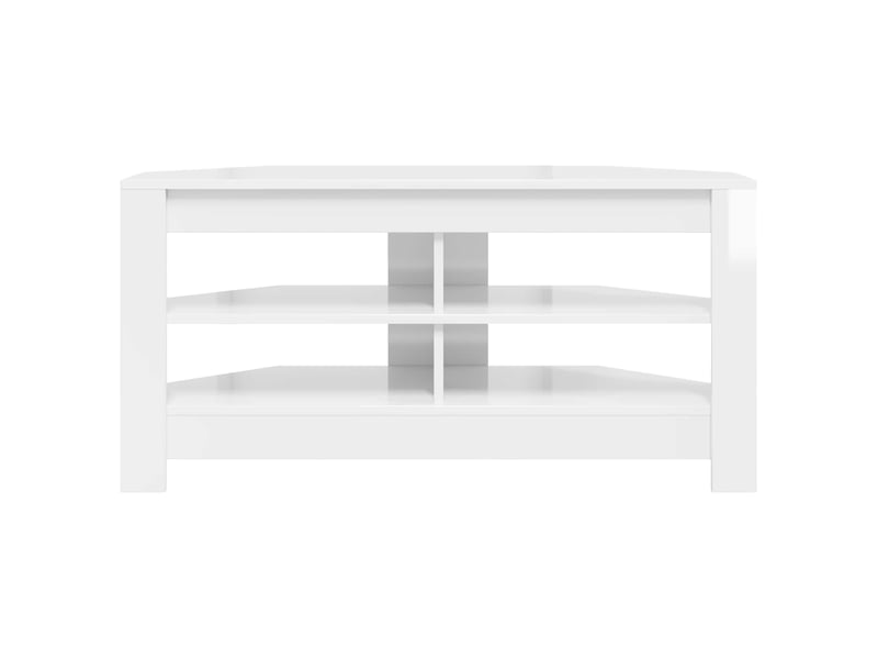  Meuble tv d'angle moderne 102x41x50 cm blanc brillant  - Conforama E