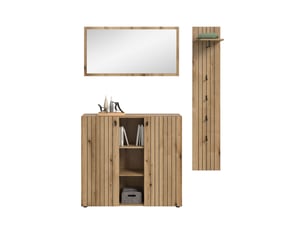 Ensemble vestiaire d'entrée 3pces station (lxhxp :157x192x37 cm) coloris chêne evoke