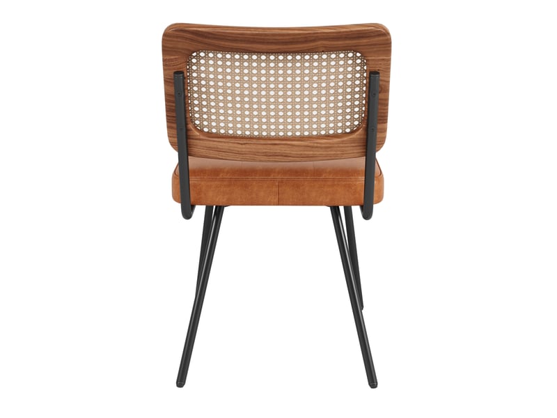  Lot de 6 chaises en pu cuir et métal coloris marron chaise marron - Conforama E
