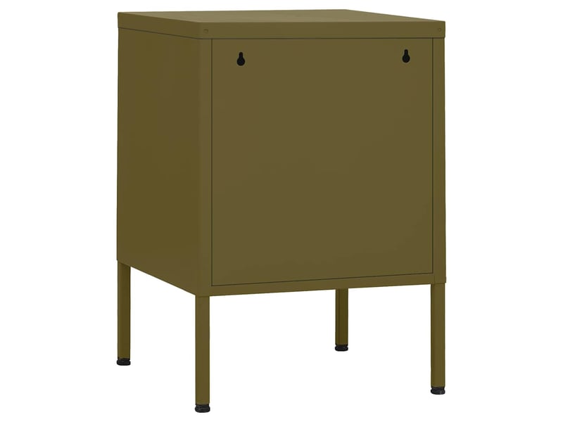  Table de chevet - cabinet de chevet - table de nuit vert olive 35x35x51 cm acier  - Conforama D